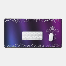 Glittering Crown Monogram Paarse Blauw Bureaumat