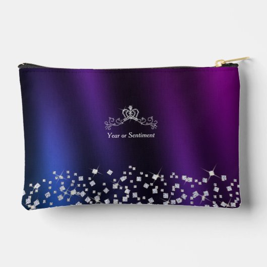 Glittering Crown Monogram Paarse Blauw Etui (Achterkant)