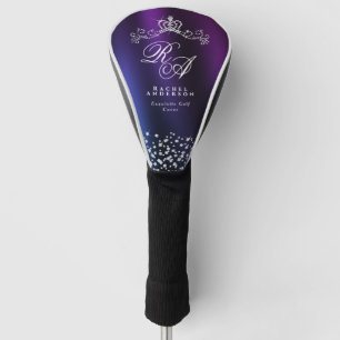 Glittering Crown Monogram Paarse Blauw Golfheadcover