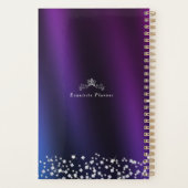 Glittering Crown Monogram Paarse Blauw Planner (Achterkant)