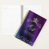 Glittering Crown Monogram Paarse Blauw Planner (Display)