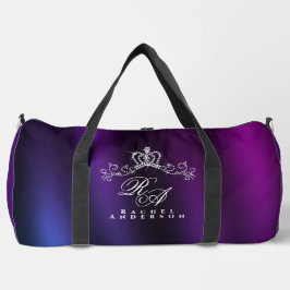 Glittering Crown Monogram Paarse Blauw Plunjezak