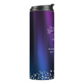 Glittering Crown Monogram Paarse Blauw Thermosbeker (Gedraaid links)