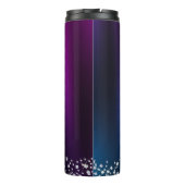 Glittering Crown Monogram Paarse Blauw Thermosbeker (Achterkant)