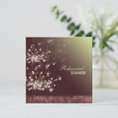 Glittering Dandelions Wedding Rehearsal Dinner Kaart (Staand voorkant)