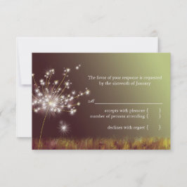 Glittering Evening Dandelion Wedding RSVP