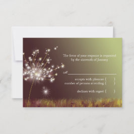Glittering Evening Dandelion Wedding RSVP Kaartje