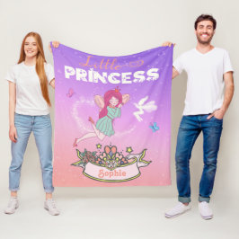 👸 Glittering Fairy Princess Custom Name  Fleece Deken
