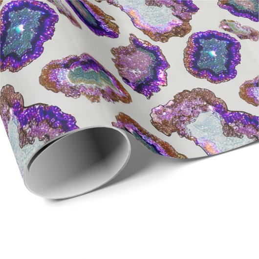 Glittering Geode Cadeaupapier (Rol Hoek)