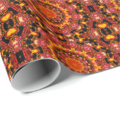 Glittering Gold, Abstracte oranje rode juwelen Cadeaupapier (Rol Hoek)