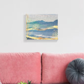 Glittering Gold & Blue Landscape Canvas afdrukken (Insitu (Woonkamer))