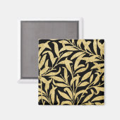 Glittering Gold en Black Leaf Pattern Magneet (Voorkant / Achterkant)