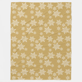Glittering Gold en witte kerstsopflakkeringen Fleece Deken