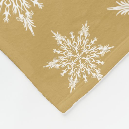 Glittering Gold en witte kerstsopflakkeringen Fleece Deken (Hoek)