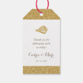 Glittering Gold Gift Labels - Dank u, Zee Shell Cadeaulabel (Achterkant)