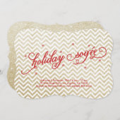 Glittering Gold Holiday Soirée Uitnodiging (Voorkant / Achterkant)