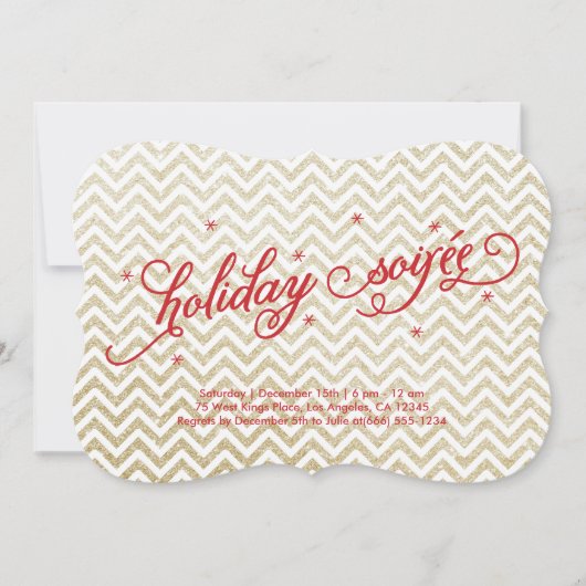 Glittering Gold Holiday Soirée Uitnodiging (Voorkant)