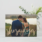 Glittering Gold Save the Date Photo Announance (Staand voorkant)