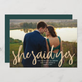 Glittering Gold Save the Date Photo Announance (Voorkant / Achterkant)