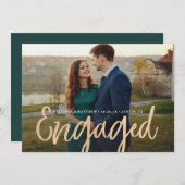 Glittering Gold Verloving Foto aankondiging (Voorkant / Achterkant)