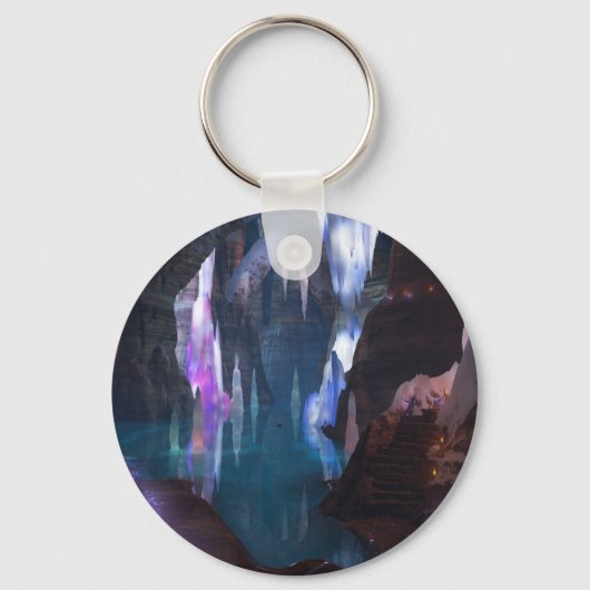 Glittering grotten bij nachtelijke Sleutelhanger (Voorkant)