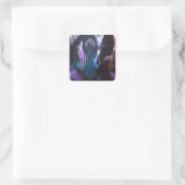 Glittering grotten door nachtkaartjes vierkante sticker (Tas)