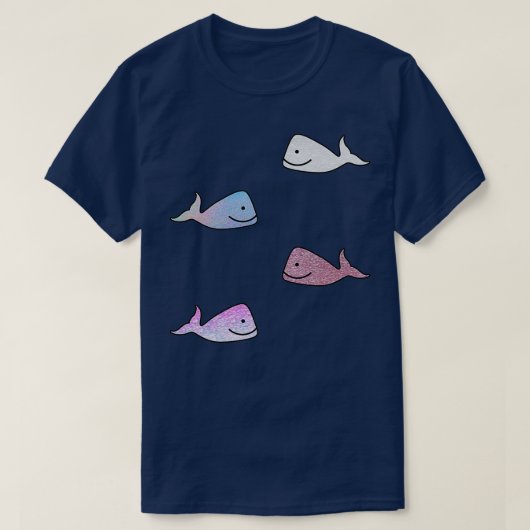Glittering Holographic Cute Whale Sticker Pack T-shirt (Design voorkant)