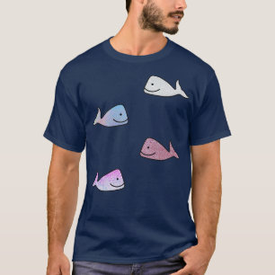 Glittering Holographic Cute Whale Sticker Pack T-shirt
