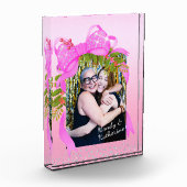 Glittering Pink Ribbon Christmas Pink Fotoblokken (Links)