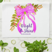 Glittering Pink Ribbon Kerstmis Theedoek (Gevouwen)