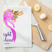 Glittering Pink Ribbon Kerstmis Theedoek (Quarter Fold)