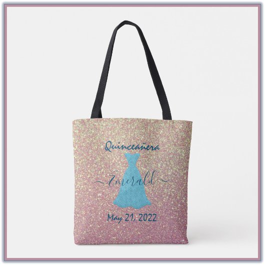 Glittering Quinceanera Herdenking Canvas tas