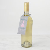 Glittering Quinceanera Herdenking Fles Hanger (Schuin)