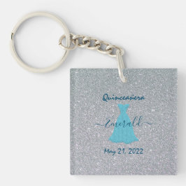Glittering Quinceanera Herdenking Sleutelhanger
