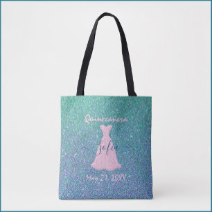 Glittering Quinceanera Herdenking  Tote Bag