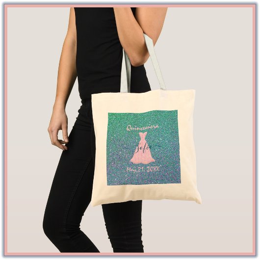 Glittering Quinceanera Herdenking Tote Bag