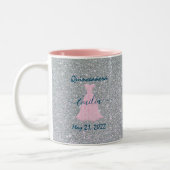 Glittering Quinceanera herdenking Two-Tone Coff Tweekleurige Koffiemok (Links)
