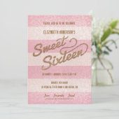 Glittering roze band Sweet Zestien Kaart (Staand voorkant)