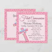 Glittering Sequin Pink Eerste Uitnodiging (Voorkant / Achterkant)