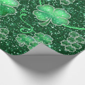Glittering Shamrocks and Swirls ID289 Cadeaupapier (Hoek)