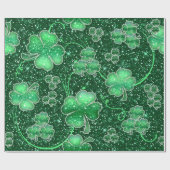 Glittering Shamrocks and Swirls ID289 Cadeaupapier (Vlak)