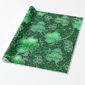 Glittering Shamrocks and Swirls ID289 Cadeaupapier (Uitgerold)