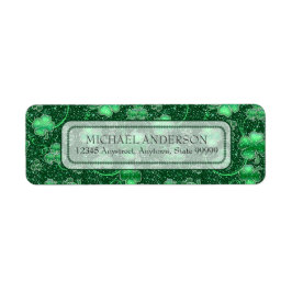 Glittering Shamrocks and Swirls ID289 Etiket
