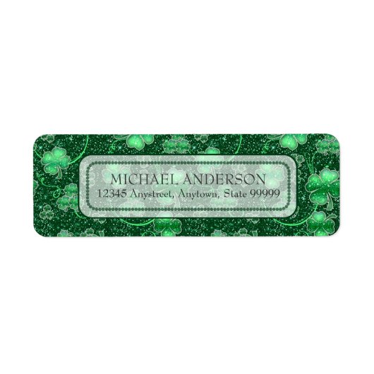 Glittering Shamrocks and Swirls ID289 Etiket (Voorkant)