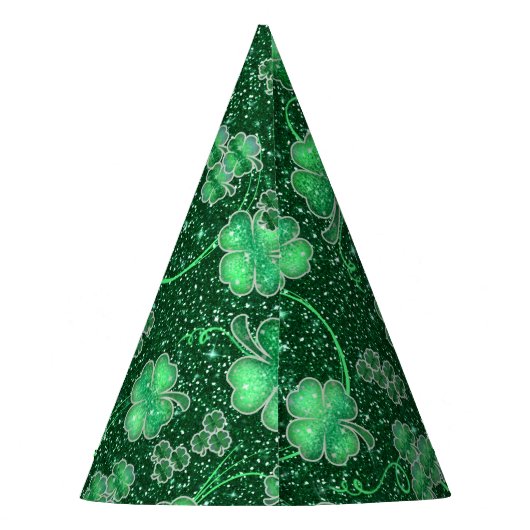 Glittering Shamrocks and Swirls ID289 Feesthoedjes (Achterkant)
