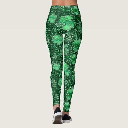 Glittering Shamrocks and Swirls ID289 Leggings (Achterkant)