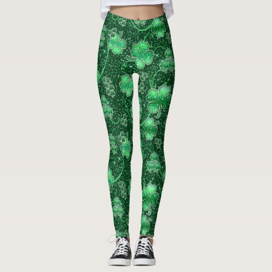 Glittering Shamrocks and Swirls ID289 Leggings (Voorkant)