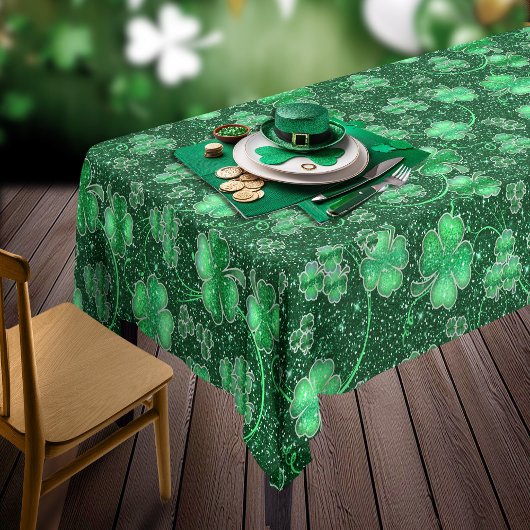 Glittering Shamrocks and Swirls ID289 Tafelkleed