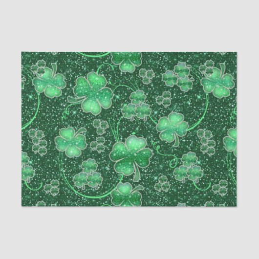 Glittering Shamrocks and Swirls ID289 Tissuepapier (Voorkant)