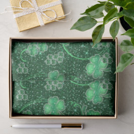 Glittering Shamrocks and Swirls ID289 Tissuepapier
